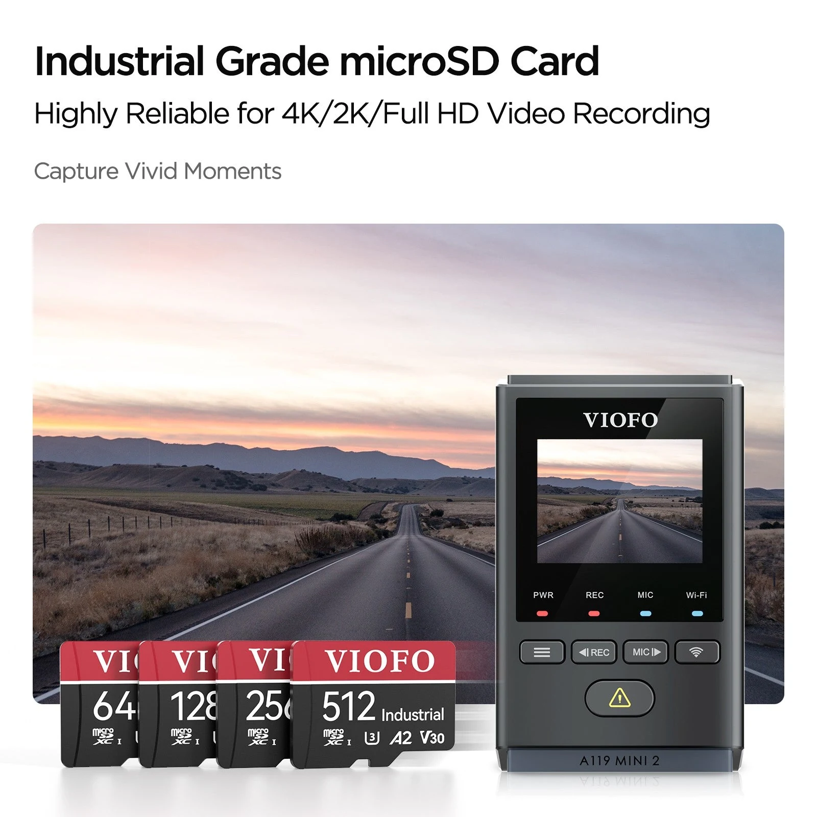 VIOFO 64GB High-Endurance microSD Card feature, connection, fitment, or package view